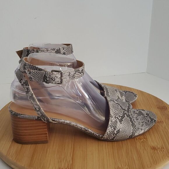 J. Crew Snake Print Square Heel Strappy Sandals Women's Shoe Size 8.5 - Picture 1 of 10